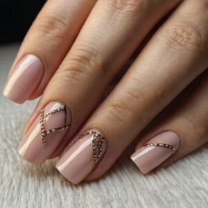 close up image of a four finger long nails