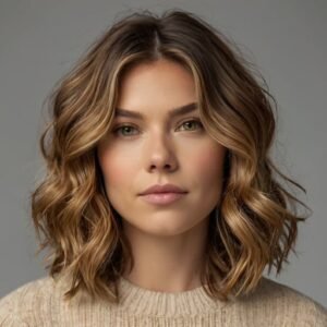 Mid-length waves enhanced with subtle highlights for a sun-kissed, textured finish.